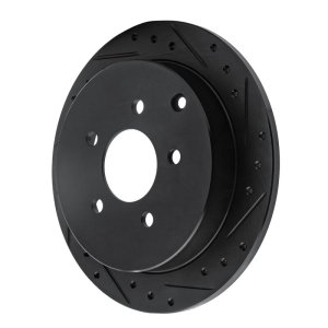 Buick Rendezvous Brake Rotor (1) - Rear Right - R1 Concepts - Drilled & Slotted - Black - `01-`07